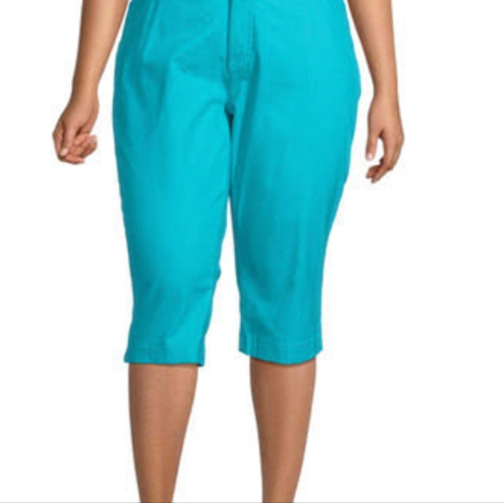 CJ Banks Teal Blue Capri Pants size 22